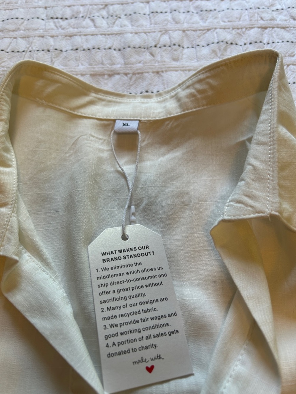 Light Cream Button-Up Shirt - XL